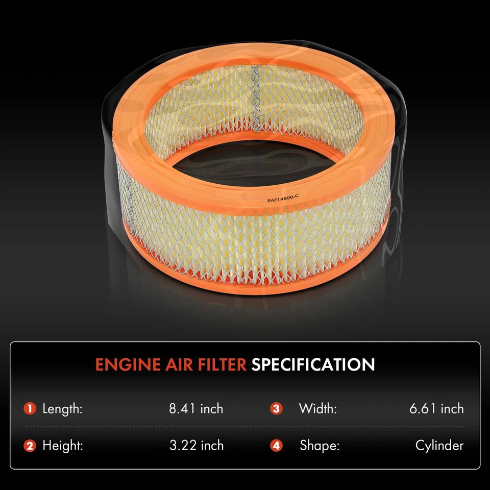 Engine Air Filter for Ford E-100 E-150 E-200 E-250 Econoline Custom Bronco 300 - Image 2 of 4
