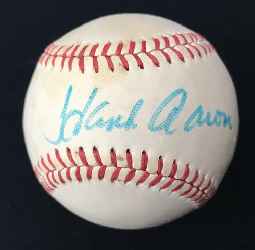 Hank Aaron Vintage 1970s Rawlings National League Signed Baseball Auto BB JSA
