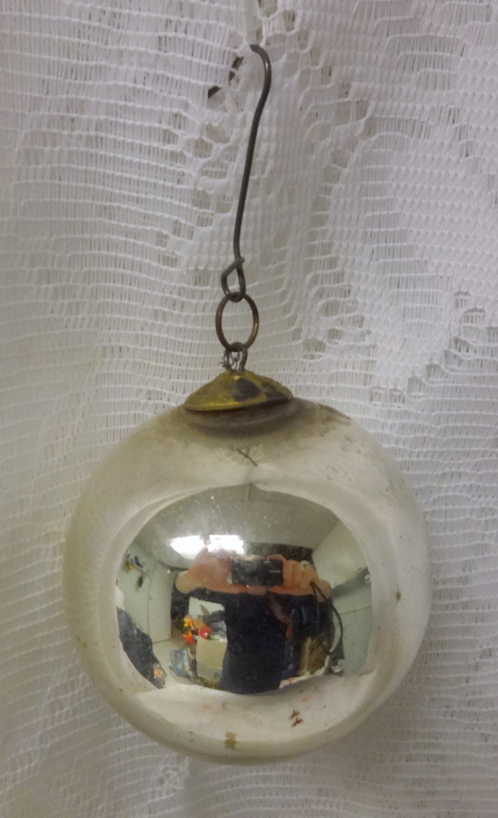Antique Original Kugel German Mercury Glass Christmas Tree Silver Bowl Ornament eBay