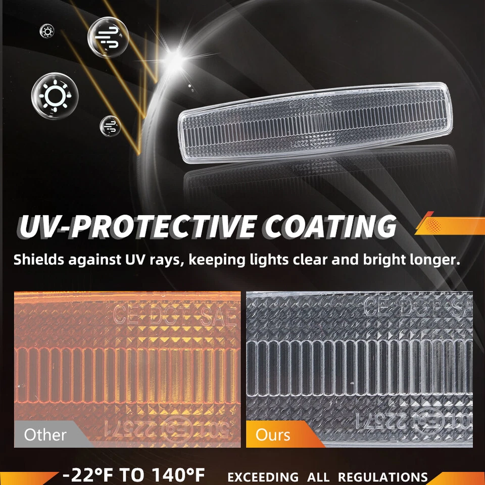 Luces de esquina marcadoras laterales delanteras con lente transparente de 2 piezas para Hyundai Accent 2000-2006 Foto 3 de 4