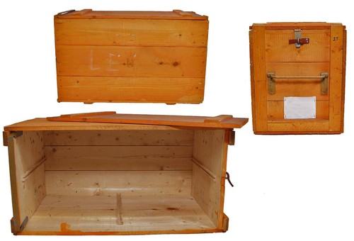 Schwedische Holzkiste Munitionskiste Transportkiste Koffer Truhe Werkzeugbox