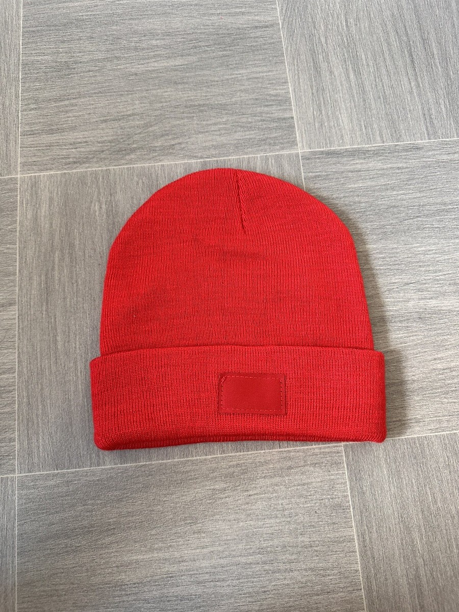 Primark Womens One Size Beanie Red Bright Winter Hat Acrylic