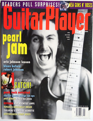 Guitar Player Magazine 1994 January Pearl Jam Paul Gilbert Joe Satriani Slash
