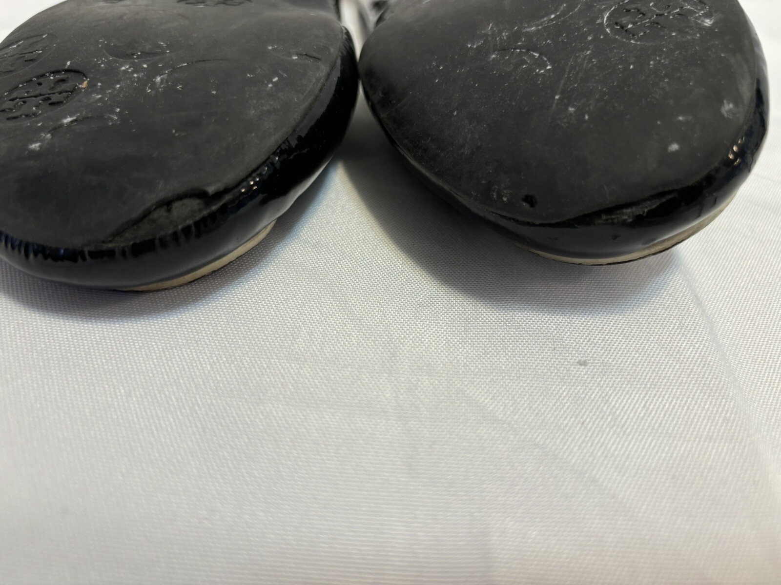 Tory Burch Black Leather Ballet Ivory Logo Flats Shoes Women’s Size 6 thumbnail 4