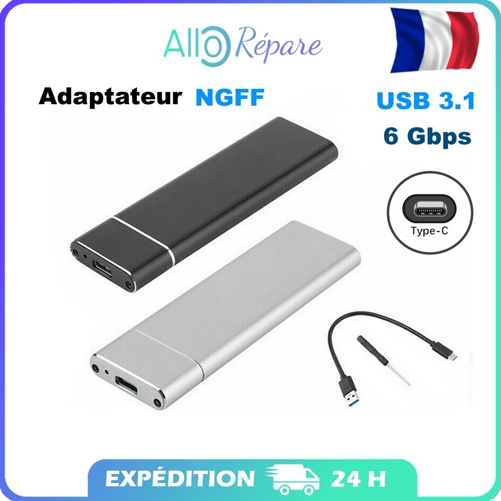 Boîtier pour SSD M.2 SATA en aluminium premium thermo-dissipateur
