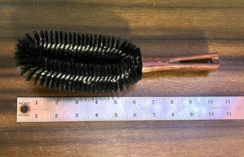 Cepillo de pelusa vintage Stanley mango de baquelita de plástico marrón cerdas negras 10” años 60 - Imagen 3 de 7