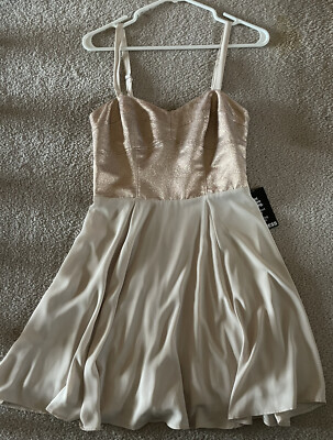 New Express Sweetheart Neckline Rose Gold Cocktail Mini Dress Size