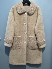 Full Length Coat Cream Textured S/M