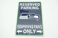 Seattle Seahawks Fans Only Reserved Parking Sign NFL Metal Man Cave Garage