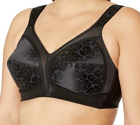 Playtex 18 Hr Black Floral WIREFREE UNPADDED Natural Cups #4693 - 44D »  Labex Electrolarynxes