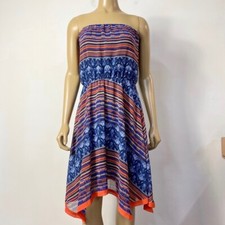 Maeve Anthropologie Womens Urco Bohemian Handkerchief Strapless Dress Size Small