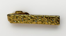 Gold Tone Nugget 2 in Tie Bar Clip Made In USA