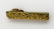 Gold Tone Nugget 2 in Tie Bar Clip Made In USA