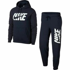 New Men's NIKE Navy Sports Full tracksuit top and bottoms Hoody Fleece size L