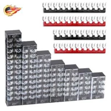 3-12 Positions 600V 15A Screw Terminal Block Terminal Barrier Strip 1-10 Sets
