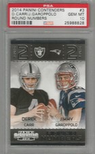 2014 Panini Contenders Derek Carr/ Jimmy Garoppolo Round Numbers PSA 10