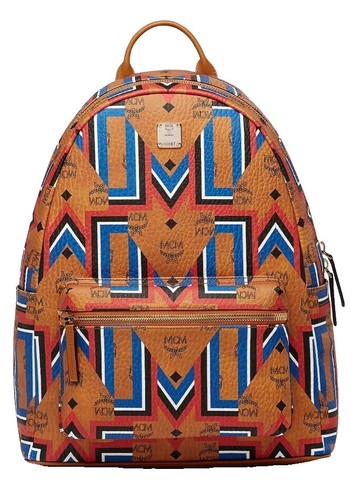 NEW $530 MCM Cognac Brown Nappa Leather Mode Travia LOGO  display picture 1