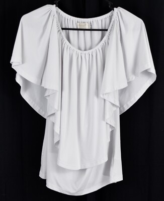 Merryfun Women's Off The Shoulder Flowy Shirt White Size Small