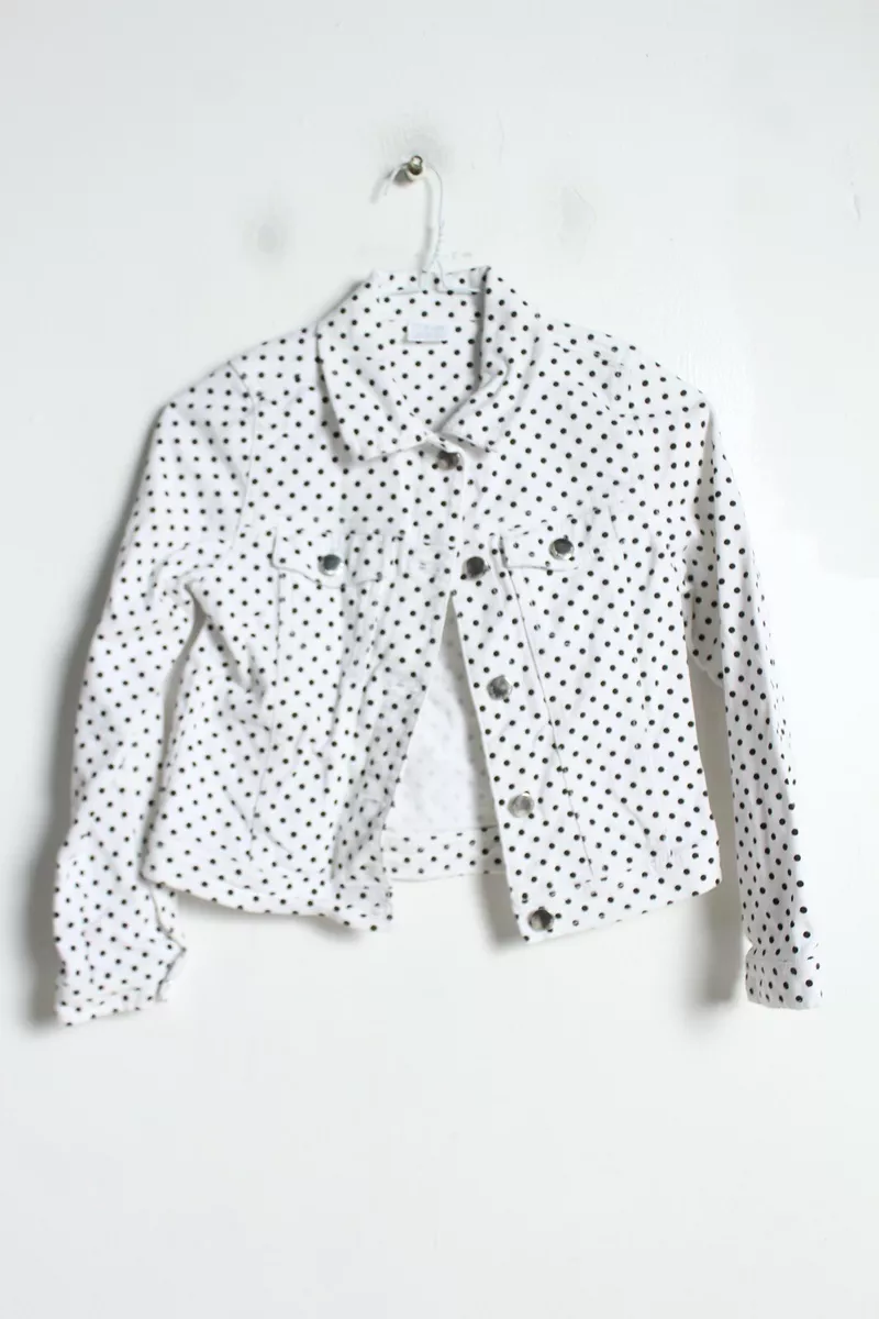 F F Womens Spotted Denim Jacket White Age 9 10 v t2