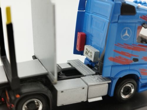 Modellino vetrina acrilica 1:87 Herpa H0 Mercedes Actros trasporto legno fatto a mano - Foto 7 di 10