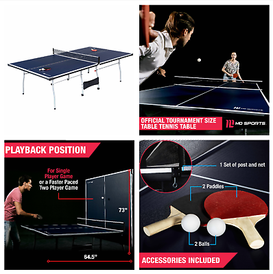 MD Sports Official Size 15 mm 4 Piece Indoor Table Tennis, Accessories  Included 