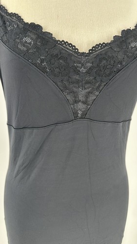 M&S Women’s Lace Trim Chemise Black 14.5 PTP - Picture 2 of 4