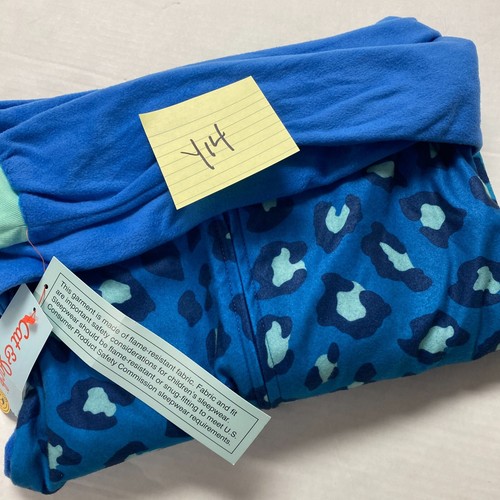 NWT Kids Cat & Jack Blue Burst Leopard Pajamas Medium One Piece, Suit Costume - Picture 5 of 5