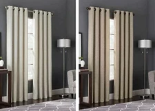 Bianca 84-Inch Grommet Top Window Curtain Panel in Ivory & Wheat 52" x 84"