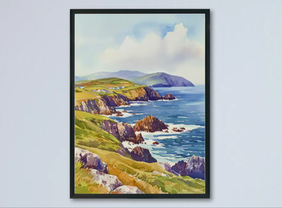 Dingle Peninsula Watercolor Poster Ireland Travel Print Wild Atlantic Way Art