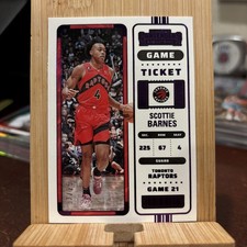 2022-23 Panini Contenders - Scottie Barnes #12 Game Ticket Purple /25