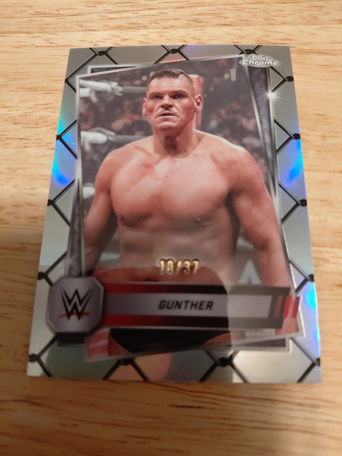 2025 Topps WWE Chrome Steel Cage #2 Gunther 10/37 THE CHAMP IS HERE