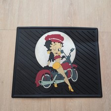 Vintage 1996 Betty Boop Motorcycle Rubber Car Floor Mat Biker Winking 17x13