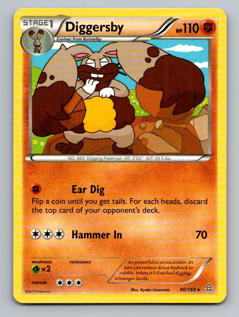 Diggersby 90/160 Rare Primal Clash Pokemon Lightly Played