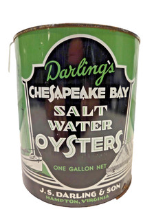 Darling's Brand Oyster Tin Can Gallon
