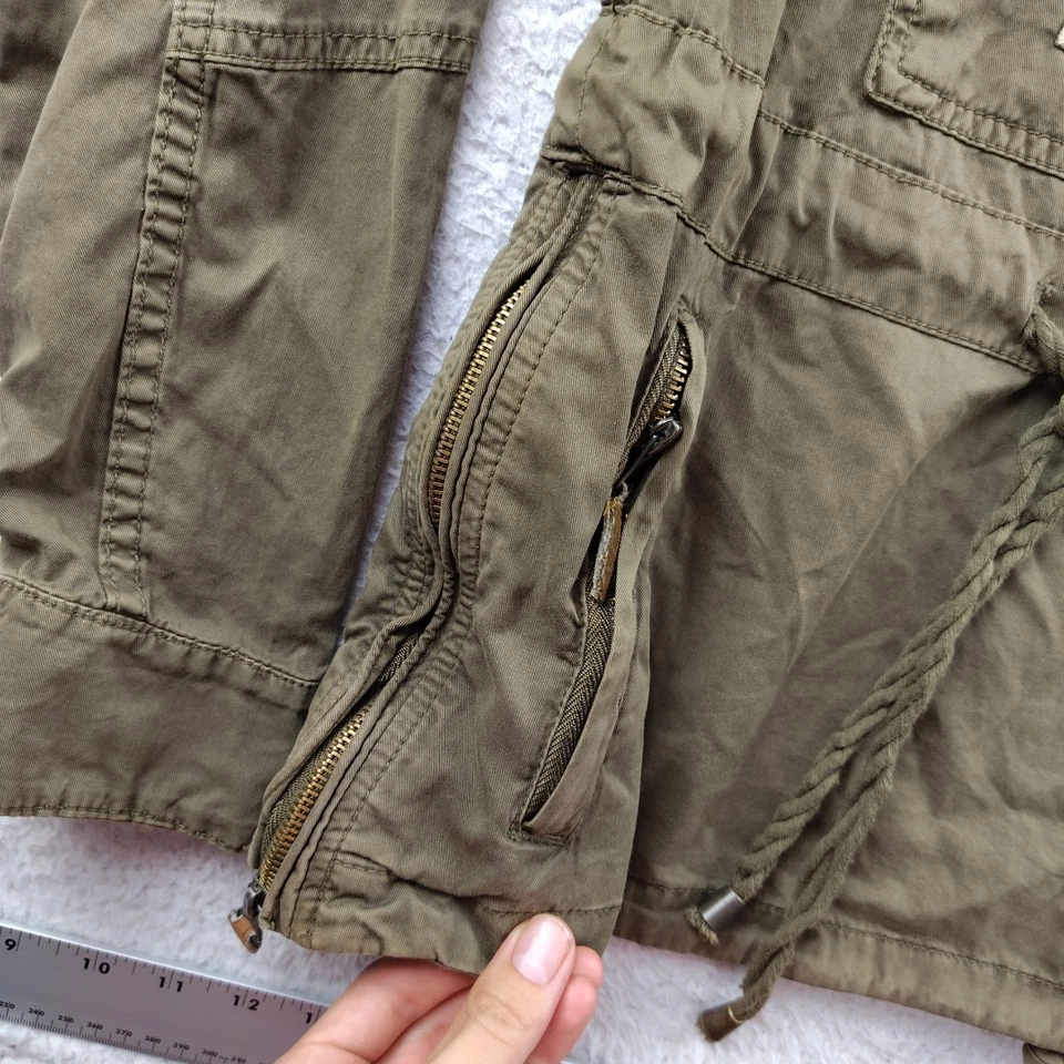 Geographical Norway Jacket Size 8 Small Green Anorak Embroidered Hooded Green - Image 2 of 4