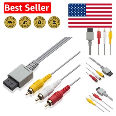 6FT Braided AV Cable for Wii U with Gold-Plated Connectors - Gaming Essentials