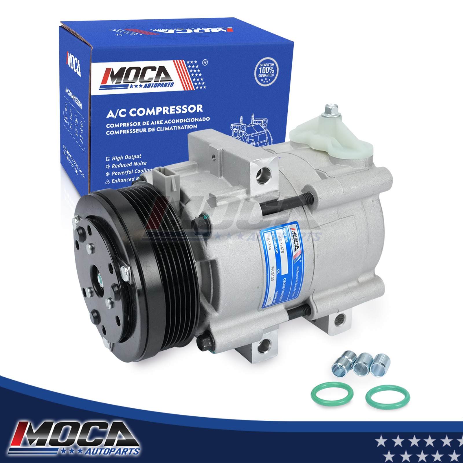 AC Compressor for Ford Cougar F-150 F-250 F-350 F-450 Mustang Lincoln FS10 Style
