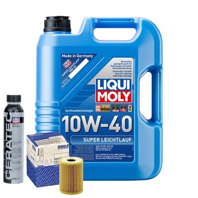 Motoröl 10W40 LIQUI MOLY Super Leichtlauf 5L+MAHLE Ölfilter +Cera Tec