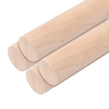 Wooden Dowel Rods, 25mm 1 x 8 Inch Round Wooden Rod for DIY,Pack of 4