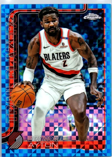 DeAndre Ayton 2025-26 Topps Chrome Blue X-Fractor Trail Blazers #168 Wizards