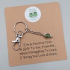 Positive Pea Keyring – Green Jade Gift of Encouragement & Support