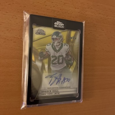 Topps Chrome Black Breece Hall Gold Autograph Auto 50 New York Jets NFL Football