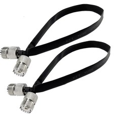 2pcs- 20cm Coaxial Cable Window/Door Pass Through Flat Cable, SO239 UHF6813