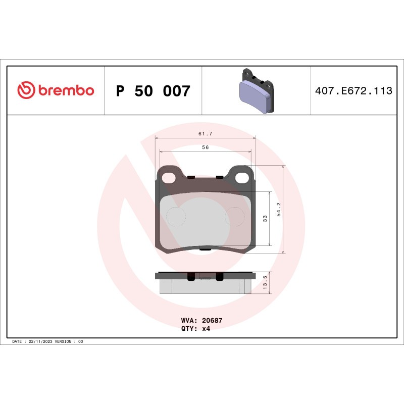 2x ✅Fits BREMBO P 50 007 HAM PADS. REAR MERCEDES W201 82-93 REAR ⭐UK Seller⭐ - Image 2