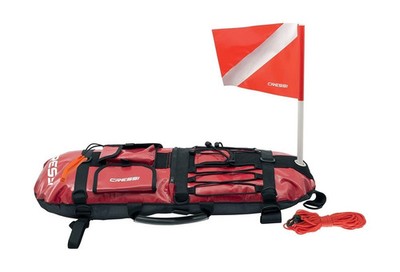 Cressi Spearfishing Signal Board Buoy - Spearguns Holder w/Line & Flag - Pock...