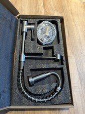 Brand-new stainless-steel kitchen sink mixer faucet with pull-down sprayer..