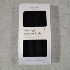 Posicurly Overnight Blowout Rods 4 PCS Heatless Hair Curlers Damage Free Black