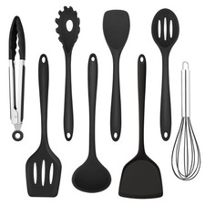 Ustensiles de Cuisine en Silicone Set de 8 Ustensile de Cuisine Antiadhésifs