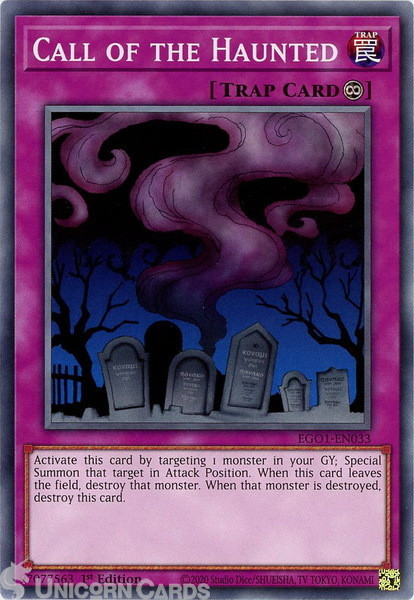 EGO1-EN033 Call of the Haunted Common 1st Edition Mint YuGiOh Card