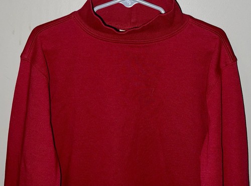 Boys LL Bean Red Mock Turtleneck Pullover Size 7 - 8 Small w Stretch - Picture 2 of 5